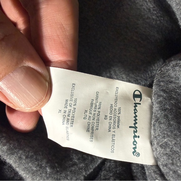 Champion Hooded Windbreaker Jacket Fleece Lined Black Mens XL Full Zip - Picture 8 of 11